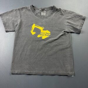 Caterpillar CAT T-Shirt Boys Small Gray Been There Dug That Excavator Graphic
